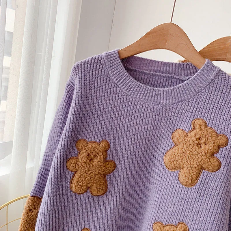 Bear sweater new sweater top  5041