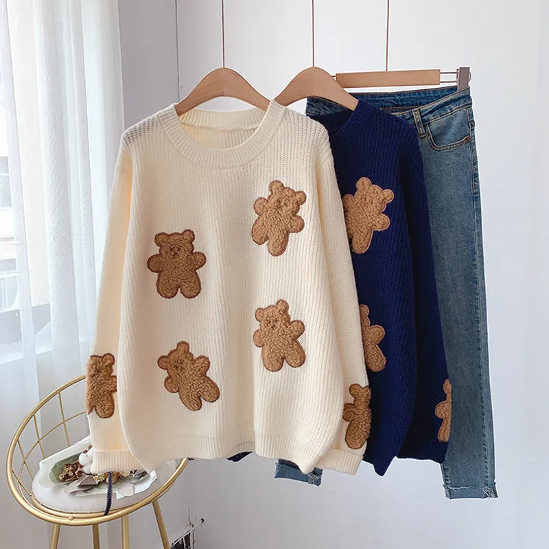 Bear sweater new sweater top  5041