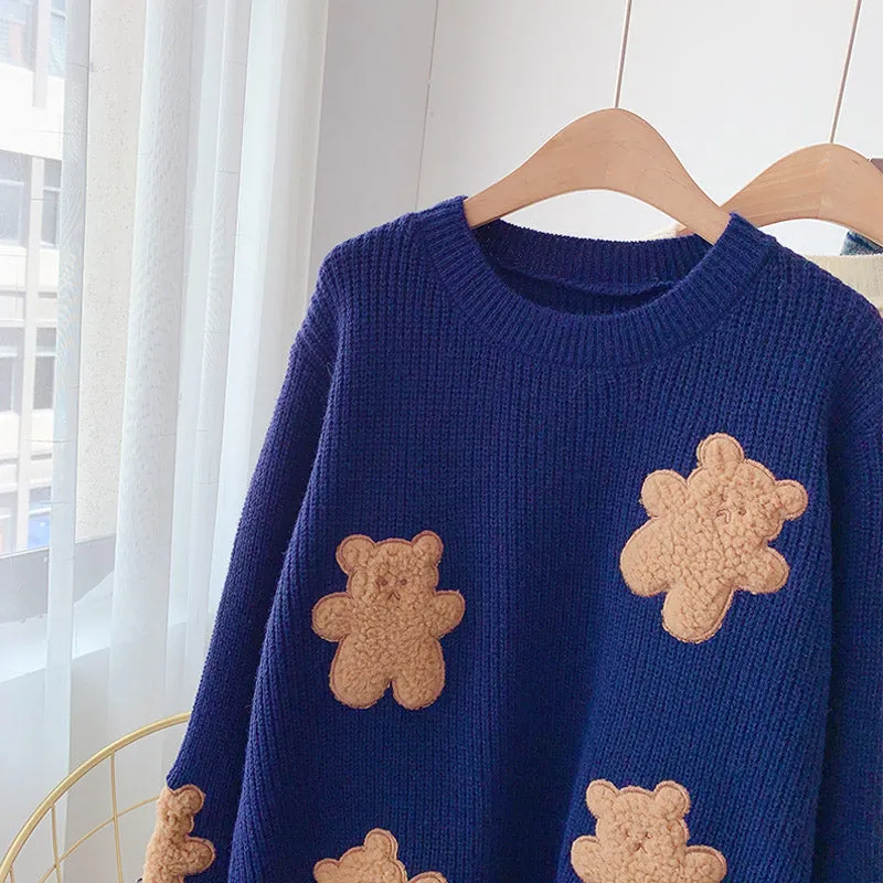 Bear sweater new sweater top  5041