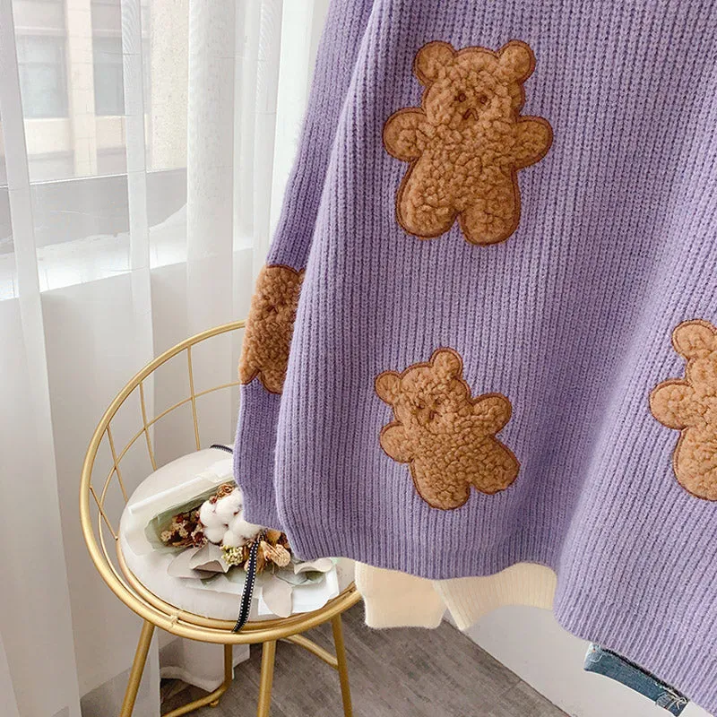 Bear sweater new sweater top  5041