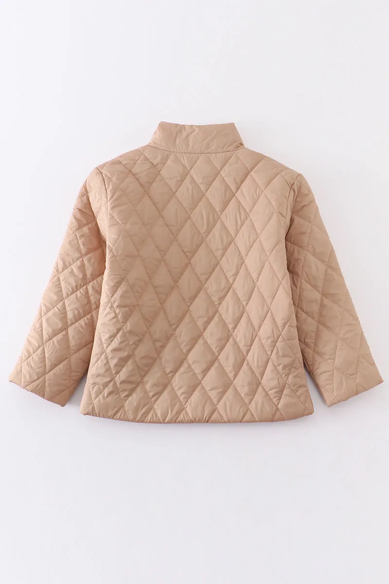 Beige quilted coat