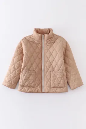 Beige quilted coat