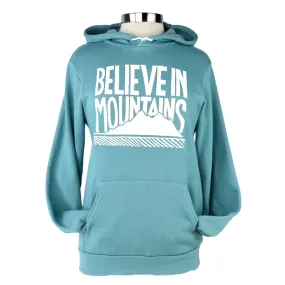 Believe in Mountains Unisex Pullover Hoodie in Glacier Blue