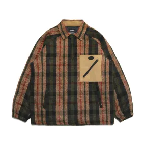 BETTER THAN CHECK ANORAK SHIRT KHAKI / BEIGE CHECK