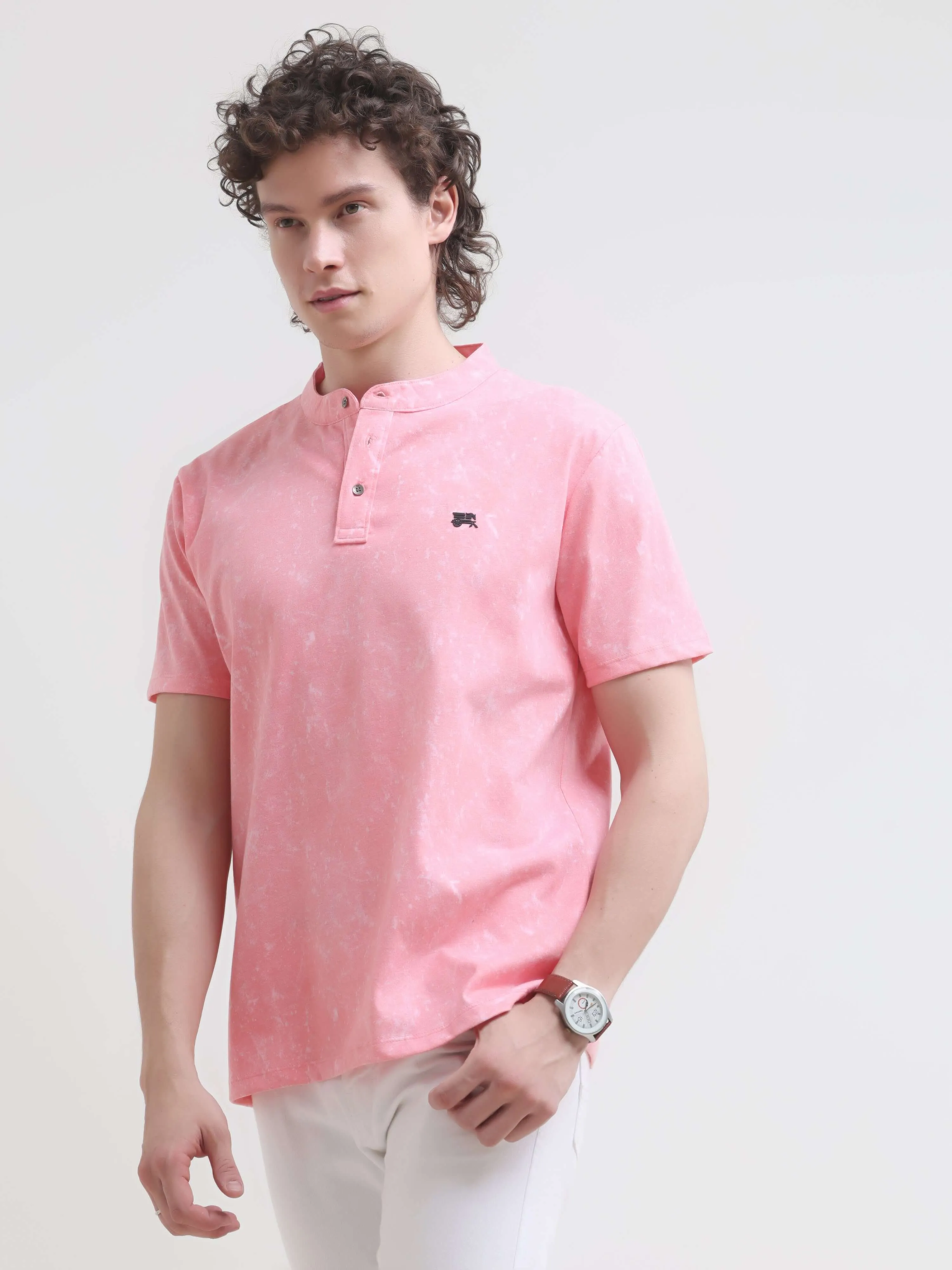 Blush Aura Henley T-shirt