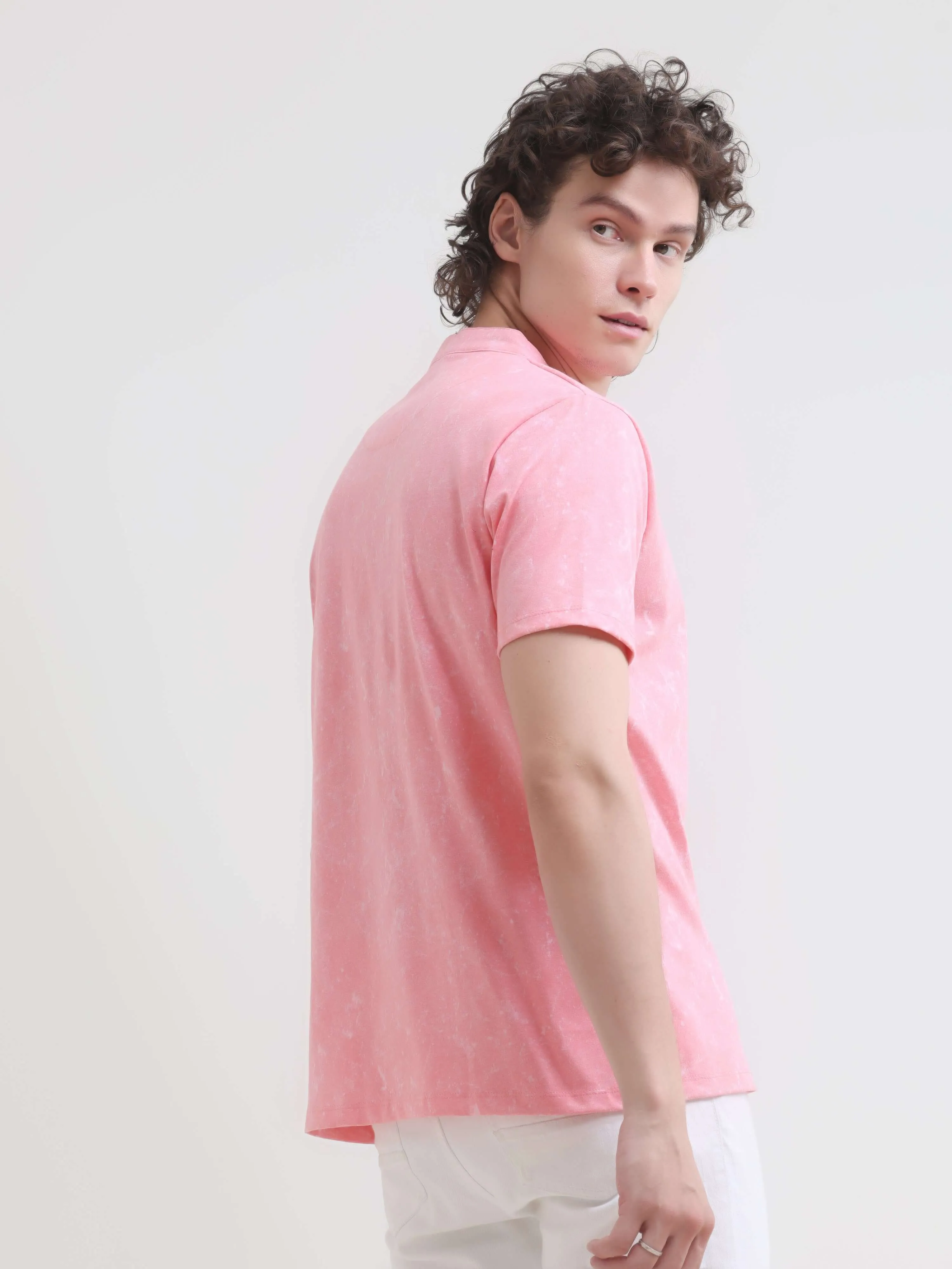 Blush Aura Henley T-shirt