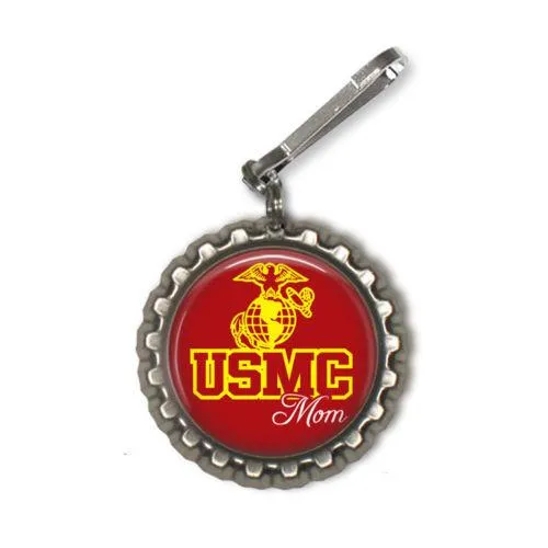 Bottle Cap USMC Marine Mom Keychain