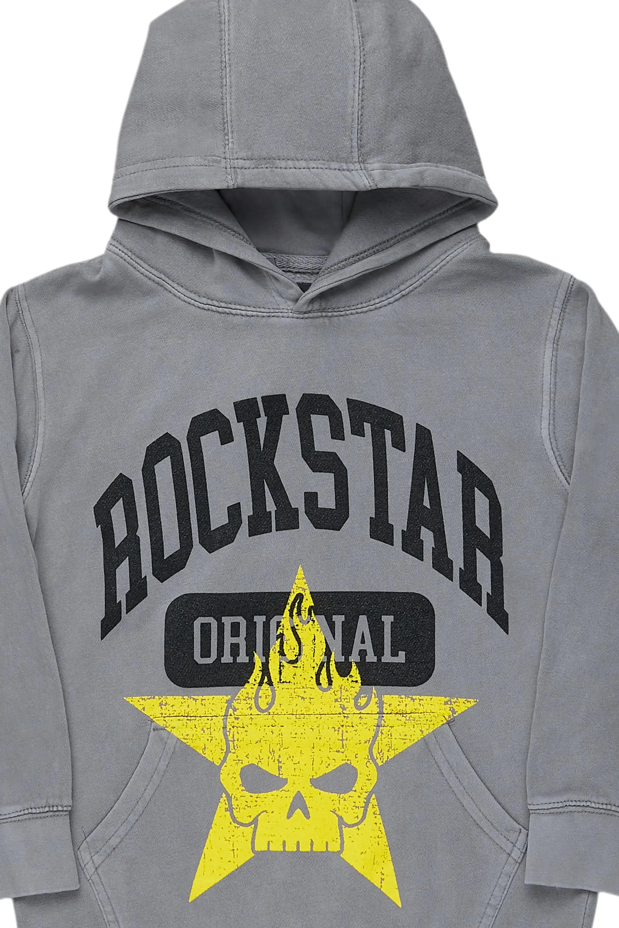 Boys Semaj Vintage Grey Graphic Hoodie