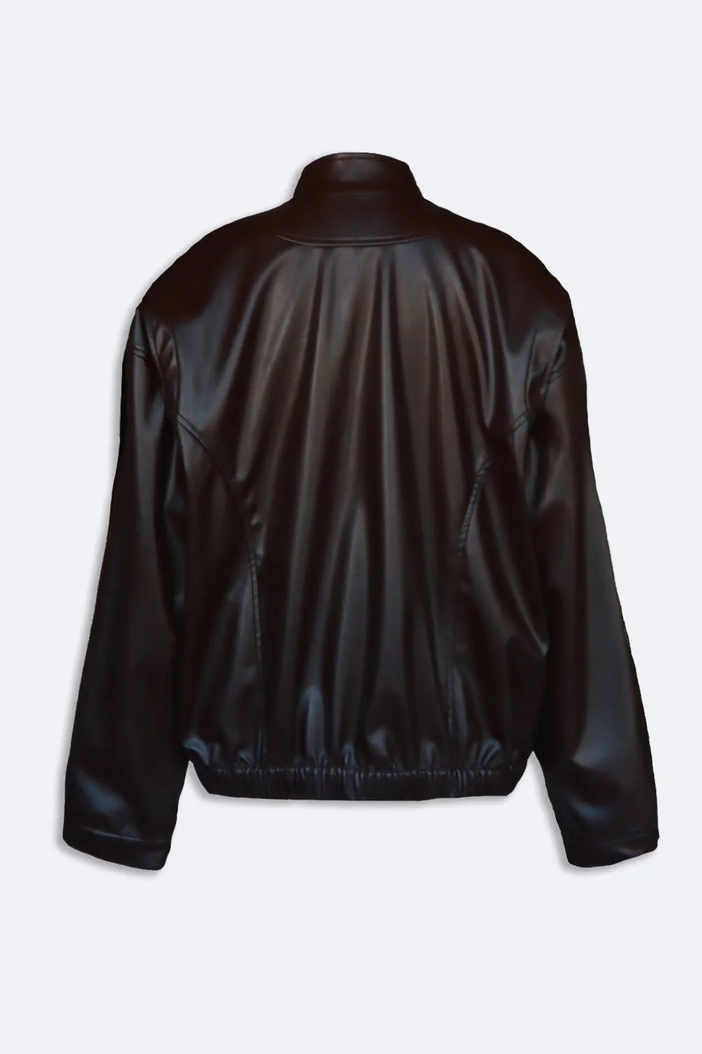 Brown bomber leather jacket