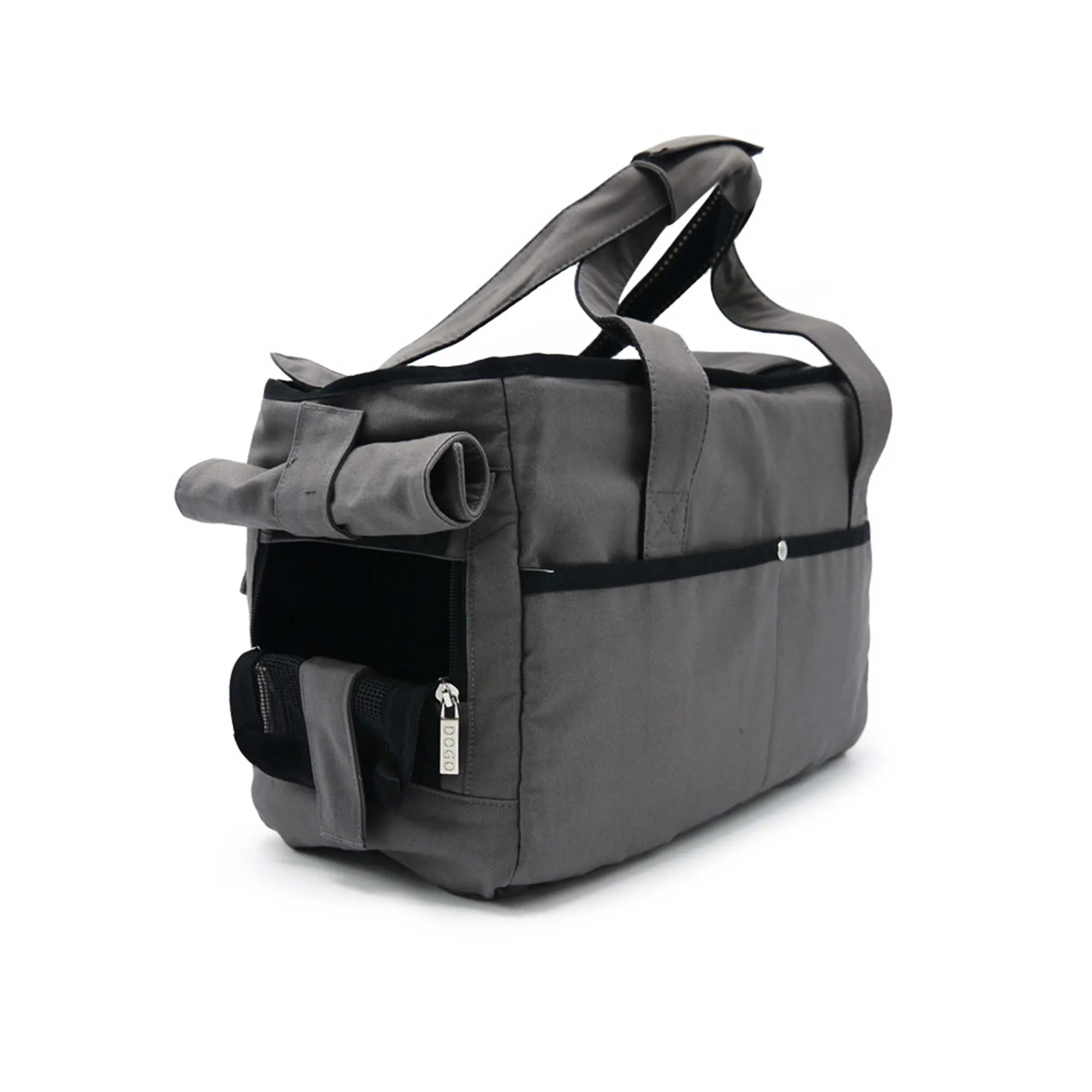 Buckle Tote Dog Carrier in Charcoal