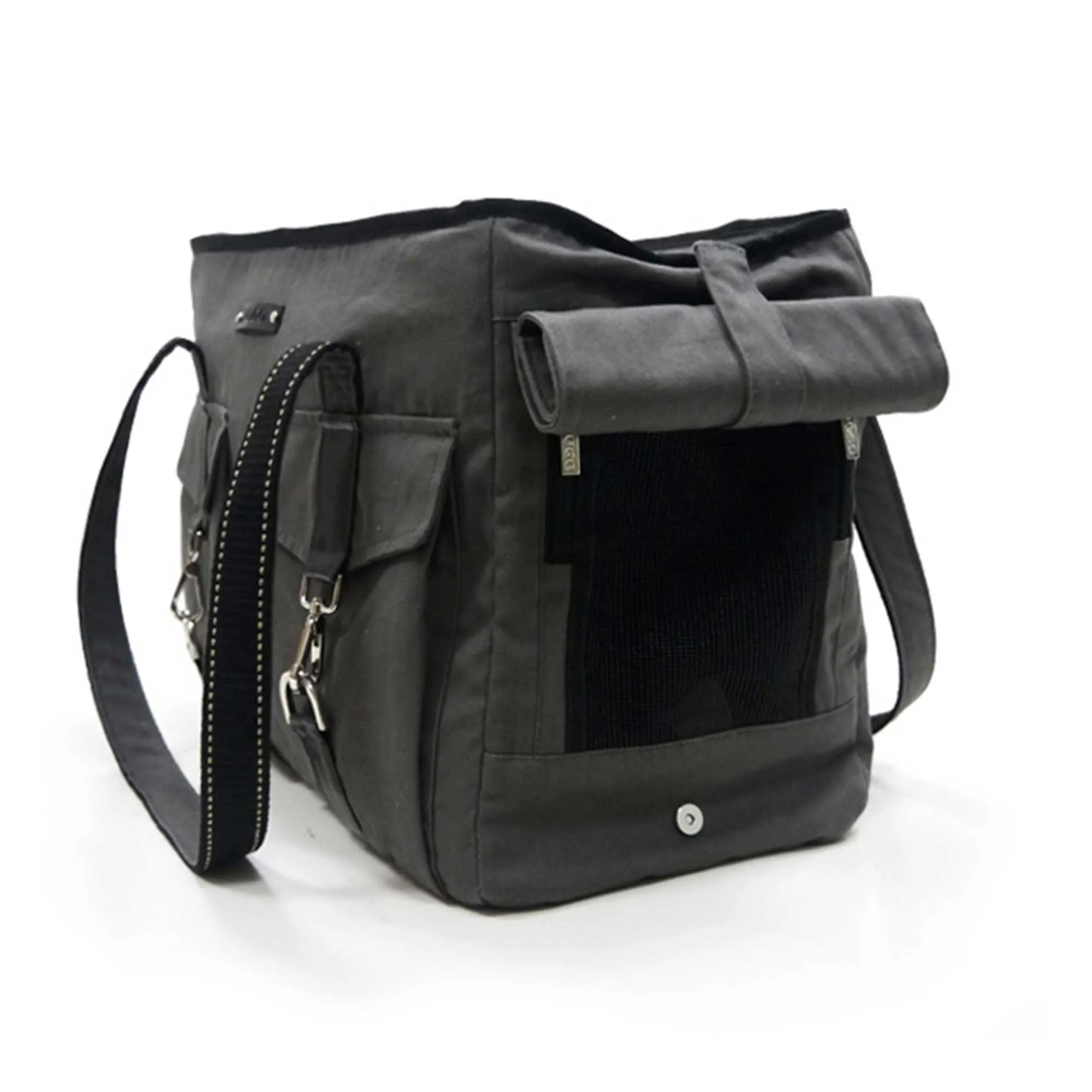 Buckle Tote Dog Carrier in Charcoal