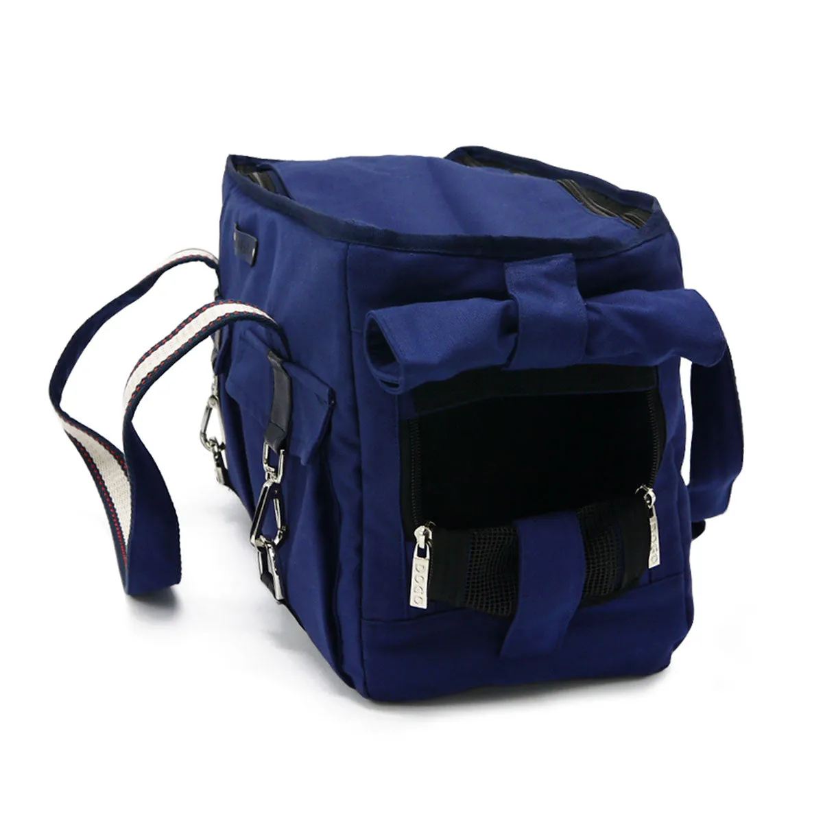 Buckle Tote Dog Carrier in Navy