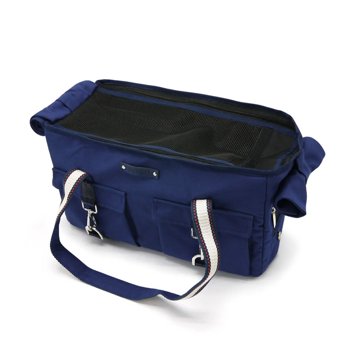 Buckle Tote Dog Carrier in Navy