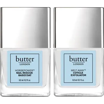 butter LONDON - Horse Power Nail Rescue Base Coat   Melt Away Cuticle Exfoliator Mini Treatment Duo