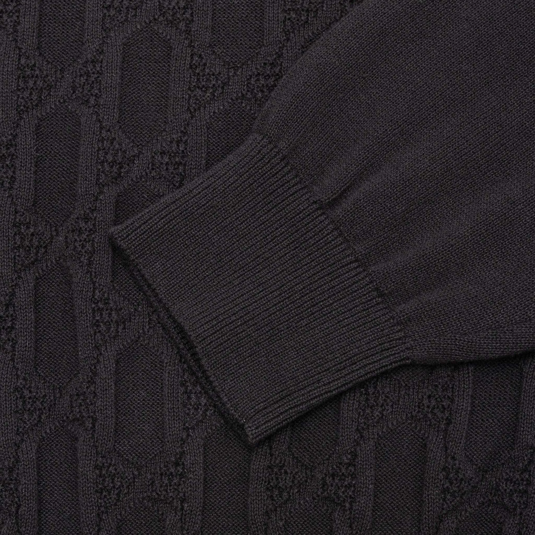 CABLE KNIT ZIP POLO