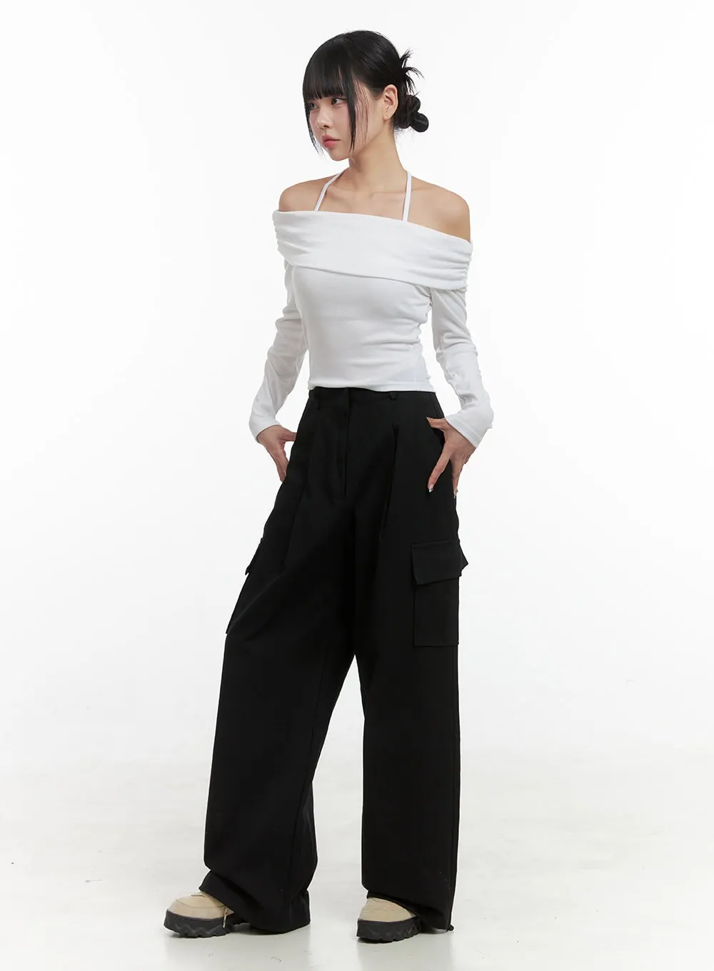 Cargo Cotton Wide Fit Pants OS409