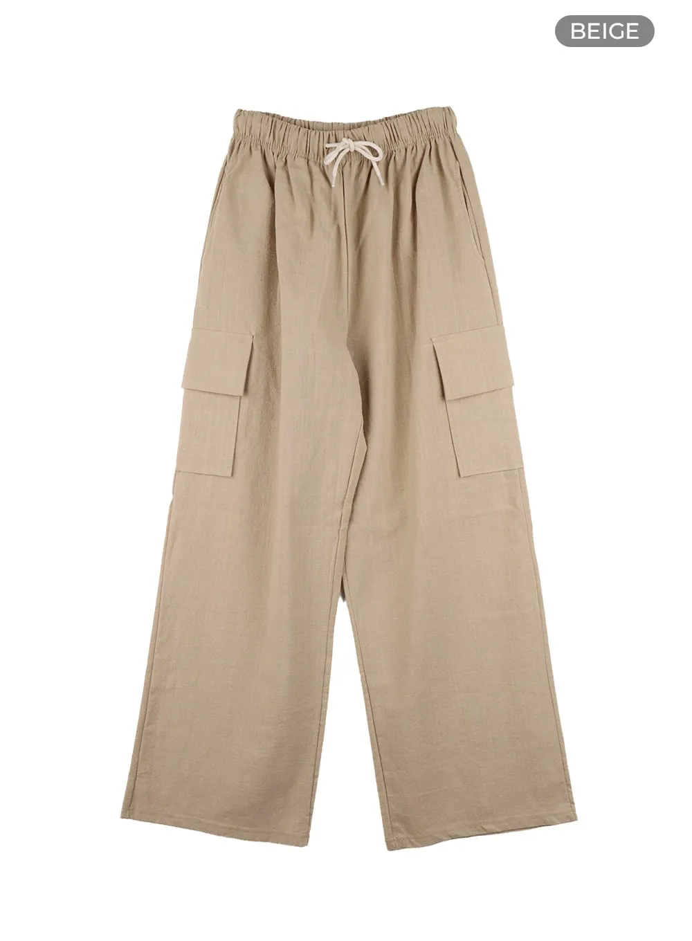 Cargo Wide Leg Banded Pants CA423