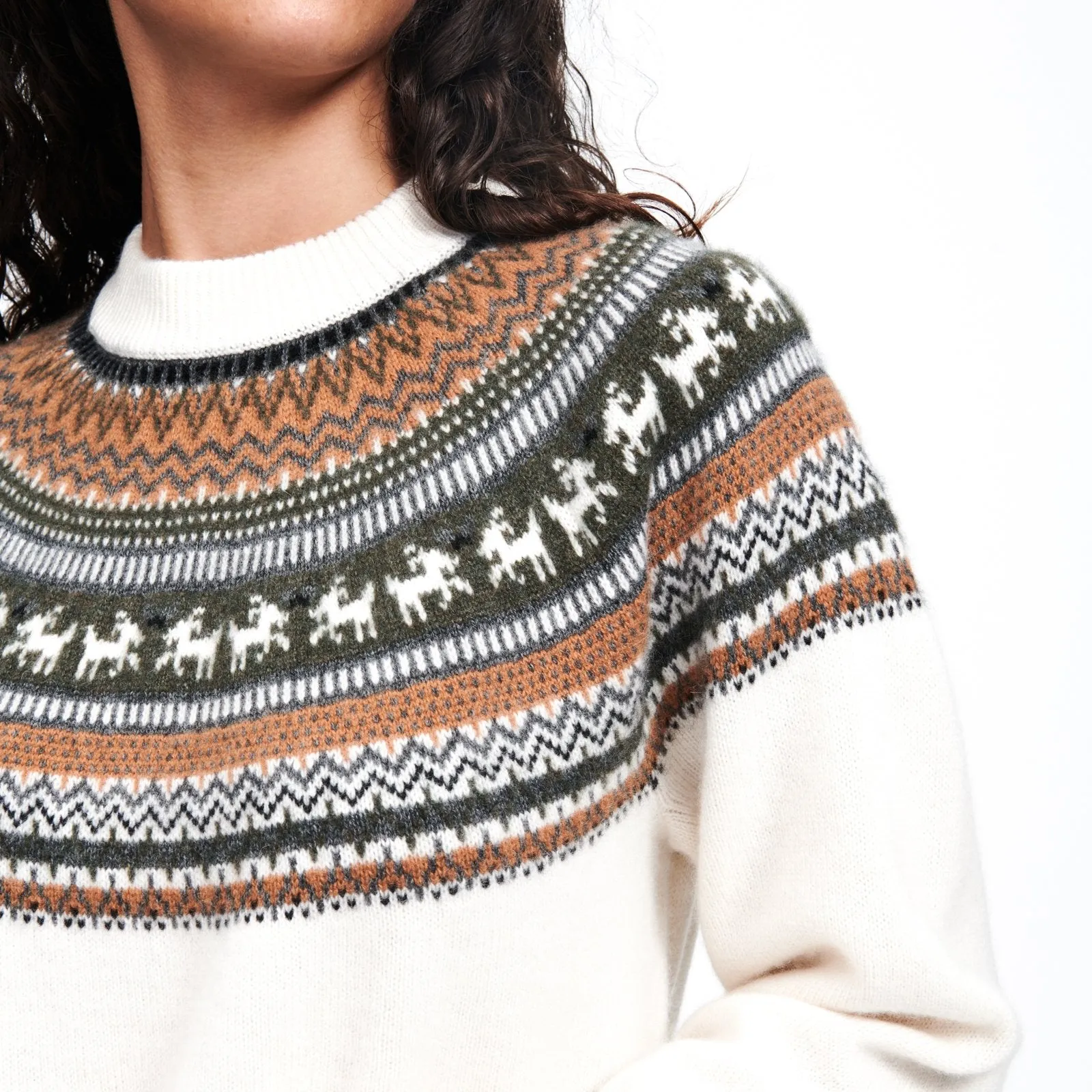 Cashmere Goat Fair Isle Crewneck Sweater