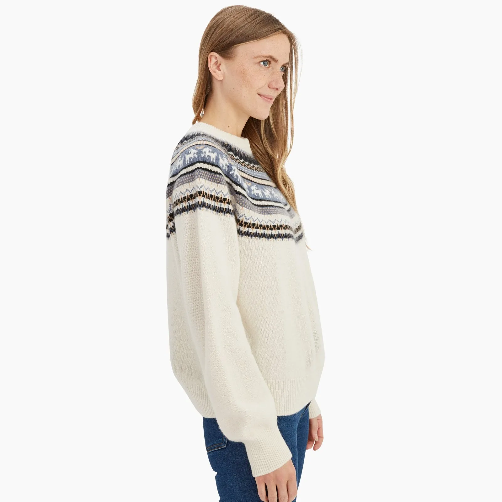 Cashmere Goat Fair Isle Crewneck Sweater