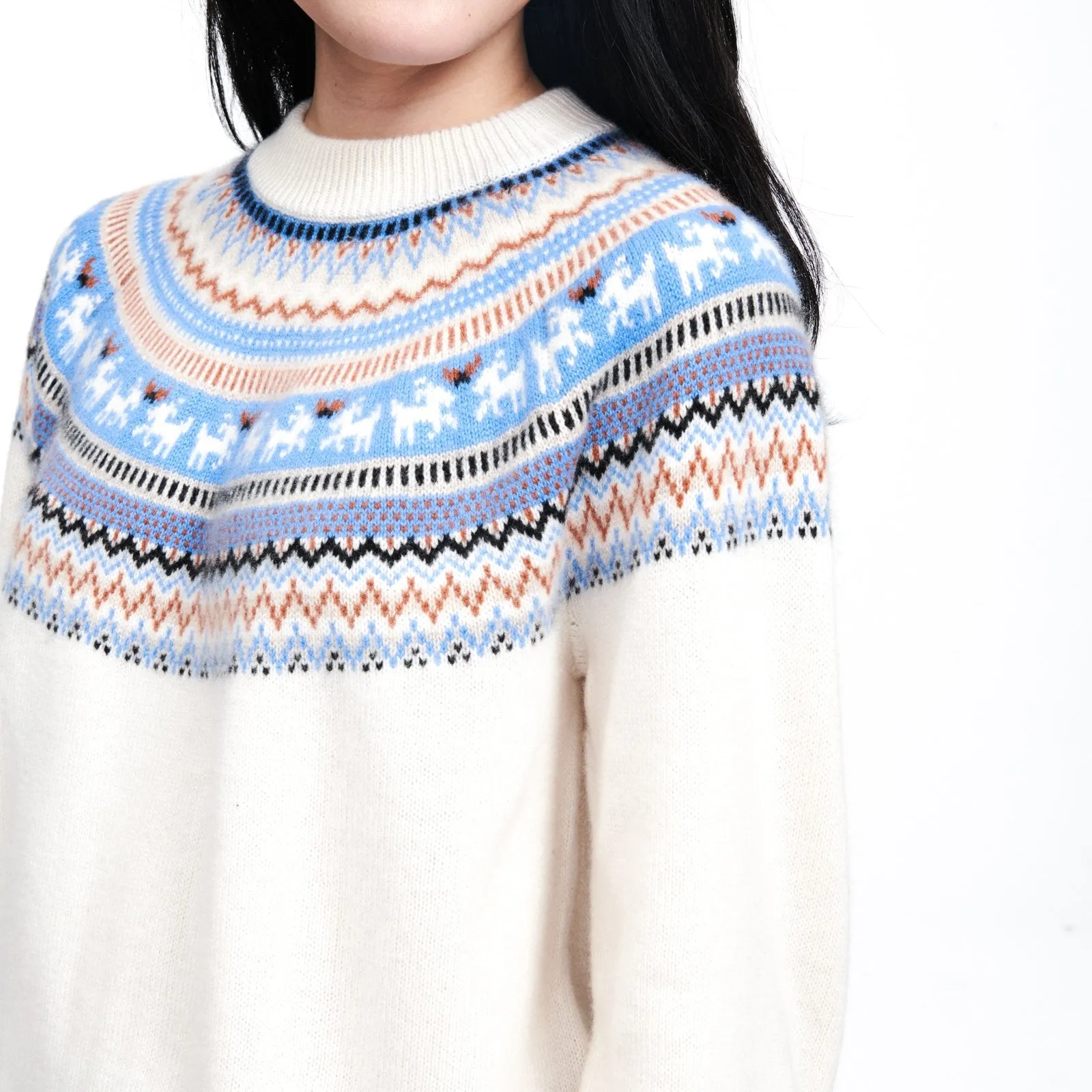 Cashmere Goat Fair Isle Crewneck Sweater