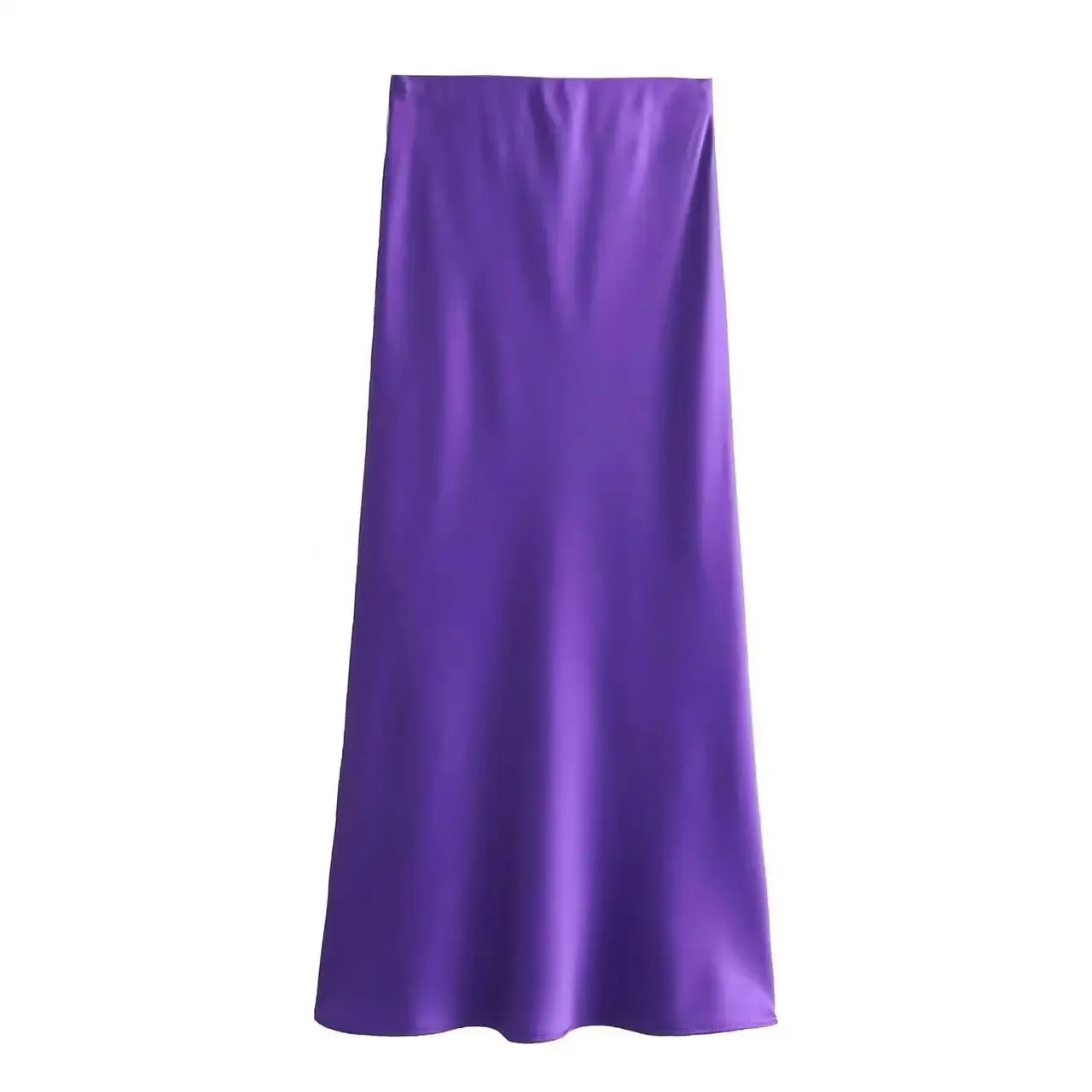 Chic High Waist Satin Silk Slim Fashion Midi Skirt