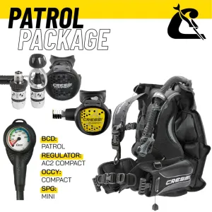 Cressi Patrol BCD   AC2 Compact Regulator   Octopus   Mini Spg Set - Patrol Package