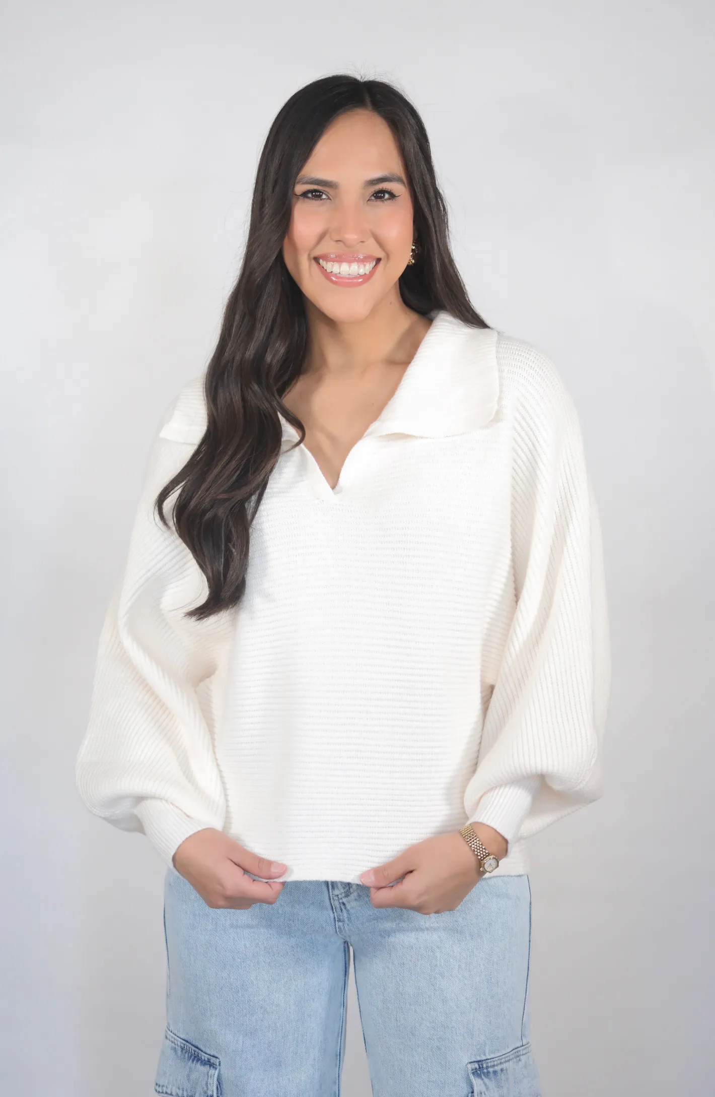 Current Mood Status Cream Dolman Sweater