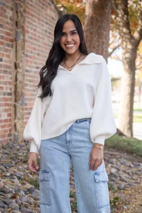 Current Mood Status Cream Dolman Sweater