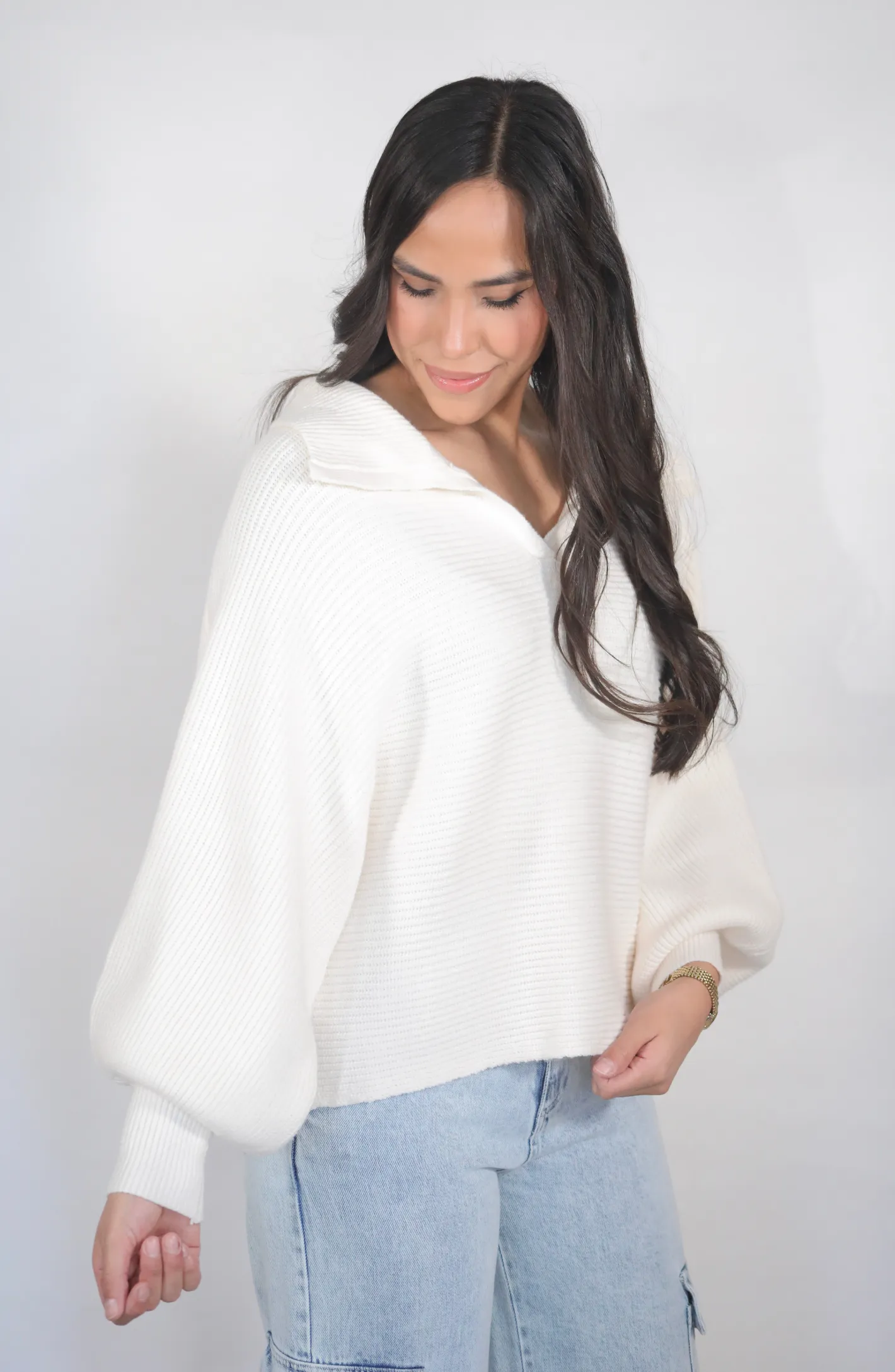 Current Mood Status Cream Dolman Sweater