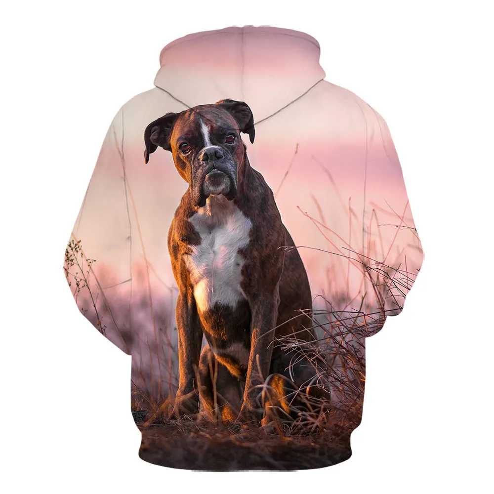 Digital Printed Casual Pullover Hoodie