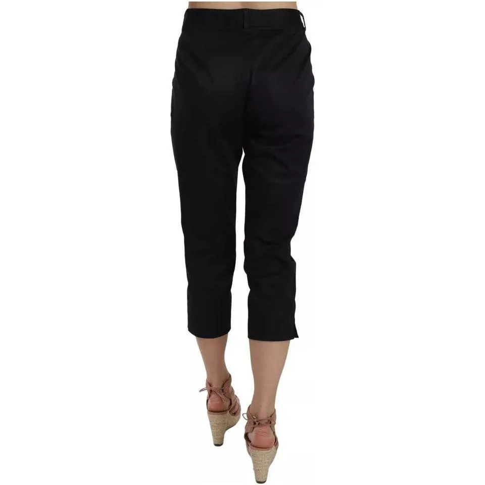 Dolce & Gabbana Black Cotton Cropped Capri Pants