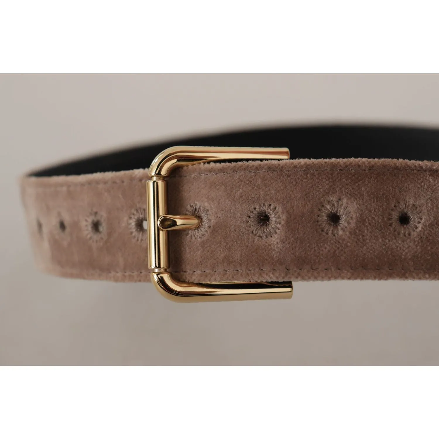 Dolce & Gabbana Elegant Velvet Logo Buckle Belt