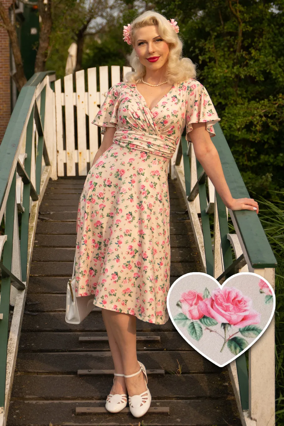 Donna Pink Rose A Line Dress