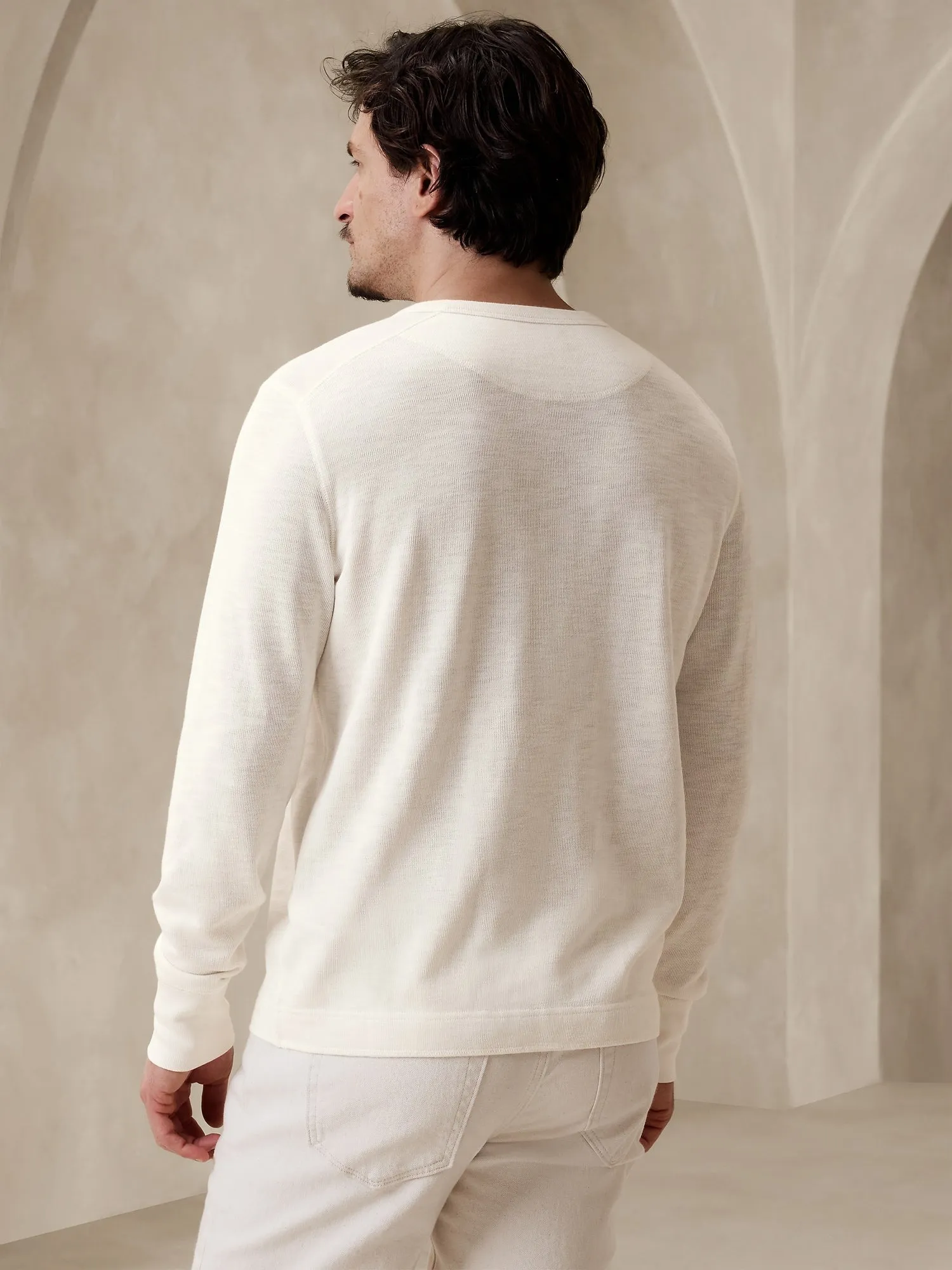 Double-Knit Henley T-Shirt