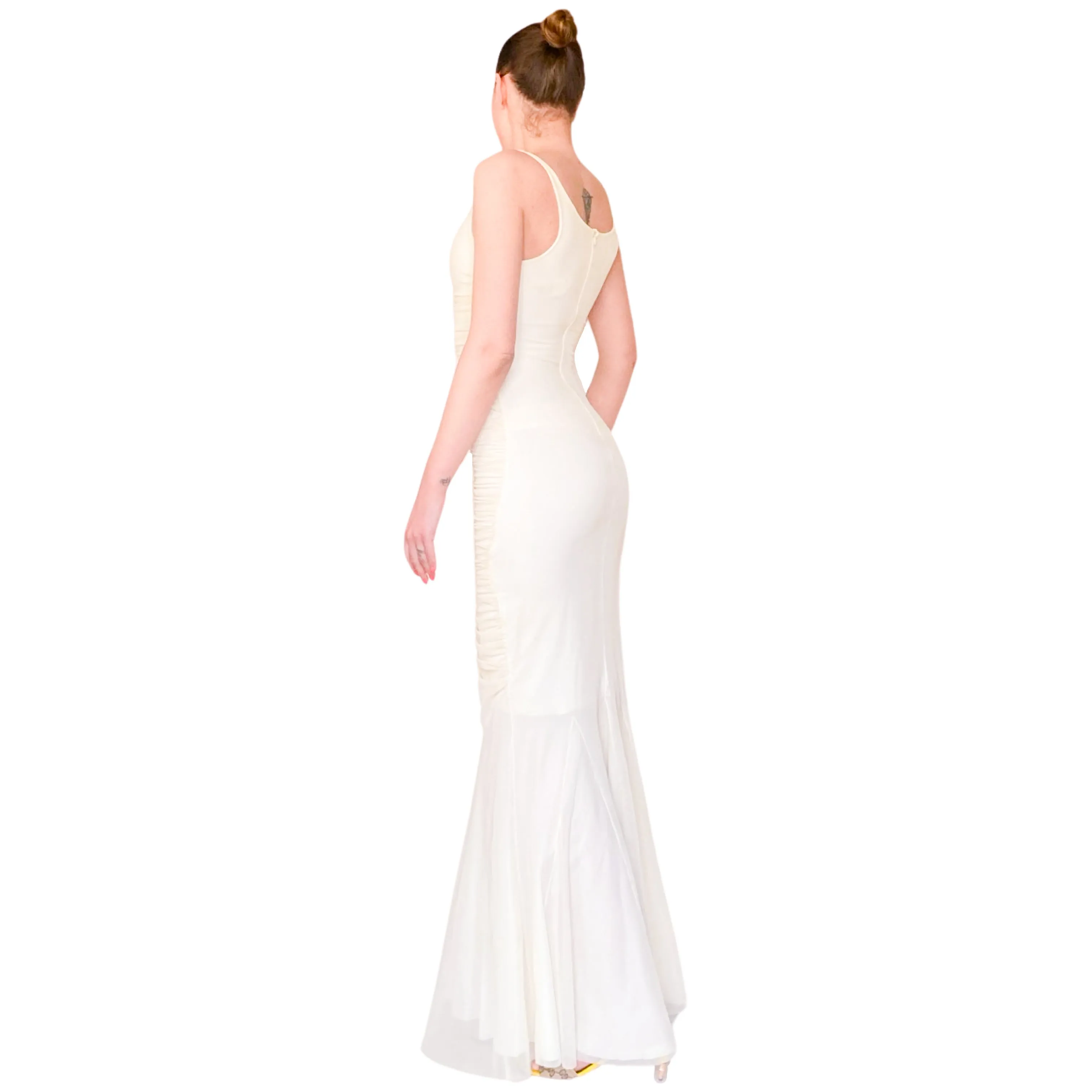 Ema Savahl Couture 2000's bridal ruched dress