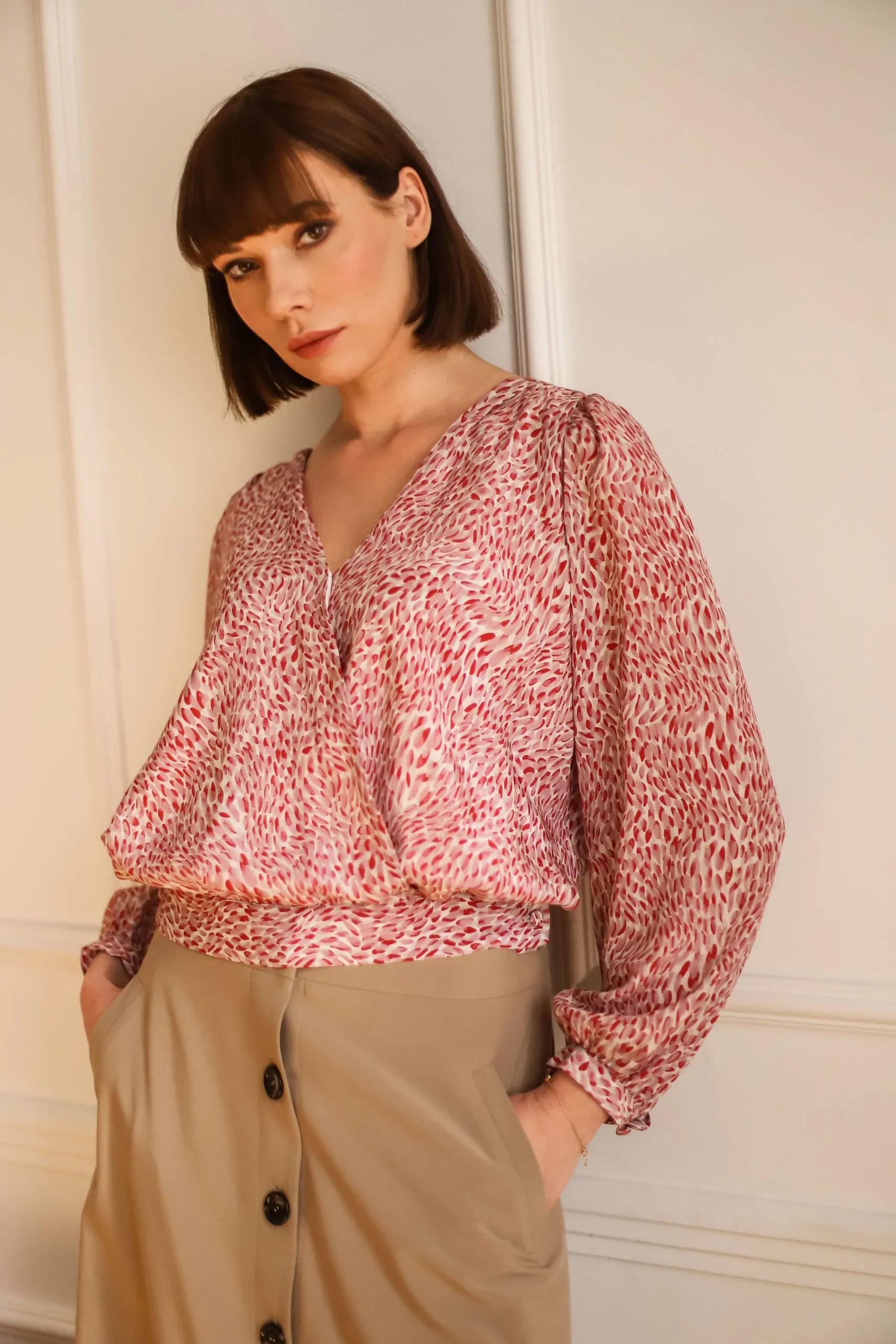 Enteliér Silk Blouse Laurel Burgundy