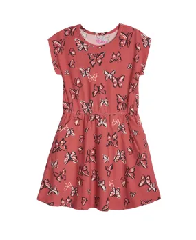 Epic Threads All Over Butterfly Print Dress with Pockets - Slate Rose