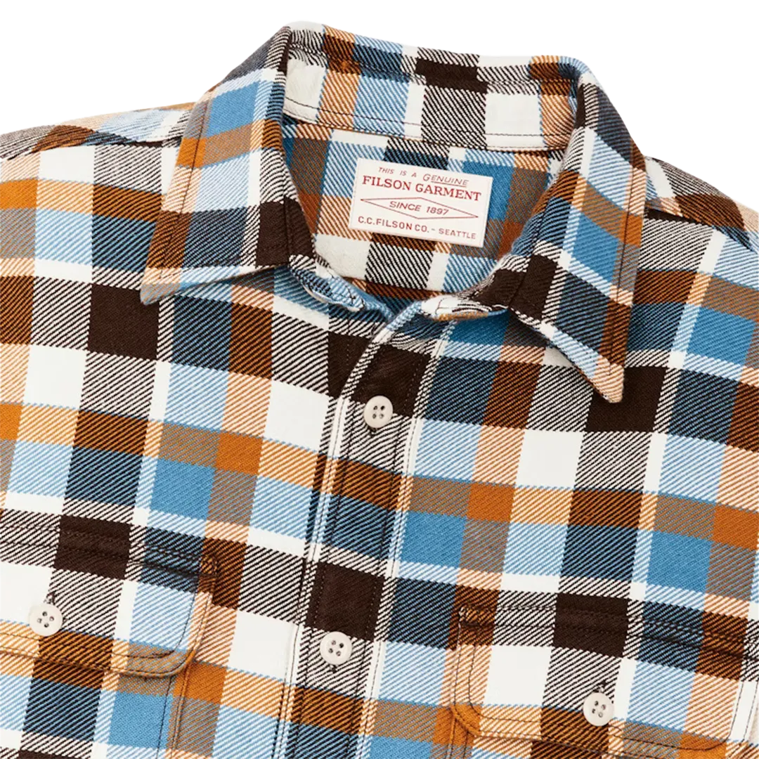 Filson - Vintage Flannel Work Shirt - Brown/Cream/Ochre/Blue Plaid