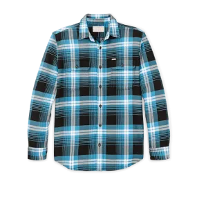 Filson Vintage Flannel Work Shirt in Blue Black Multi Plaid