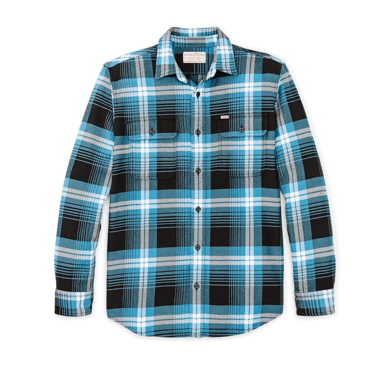 Filson Vintage Flannel Work Shirt in Blue Black Multi Plaid