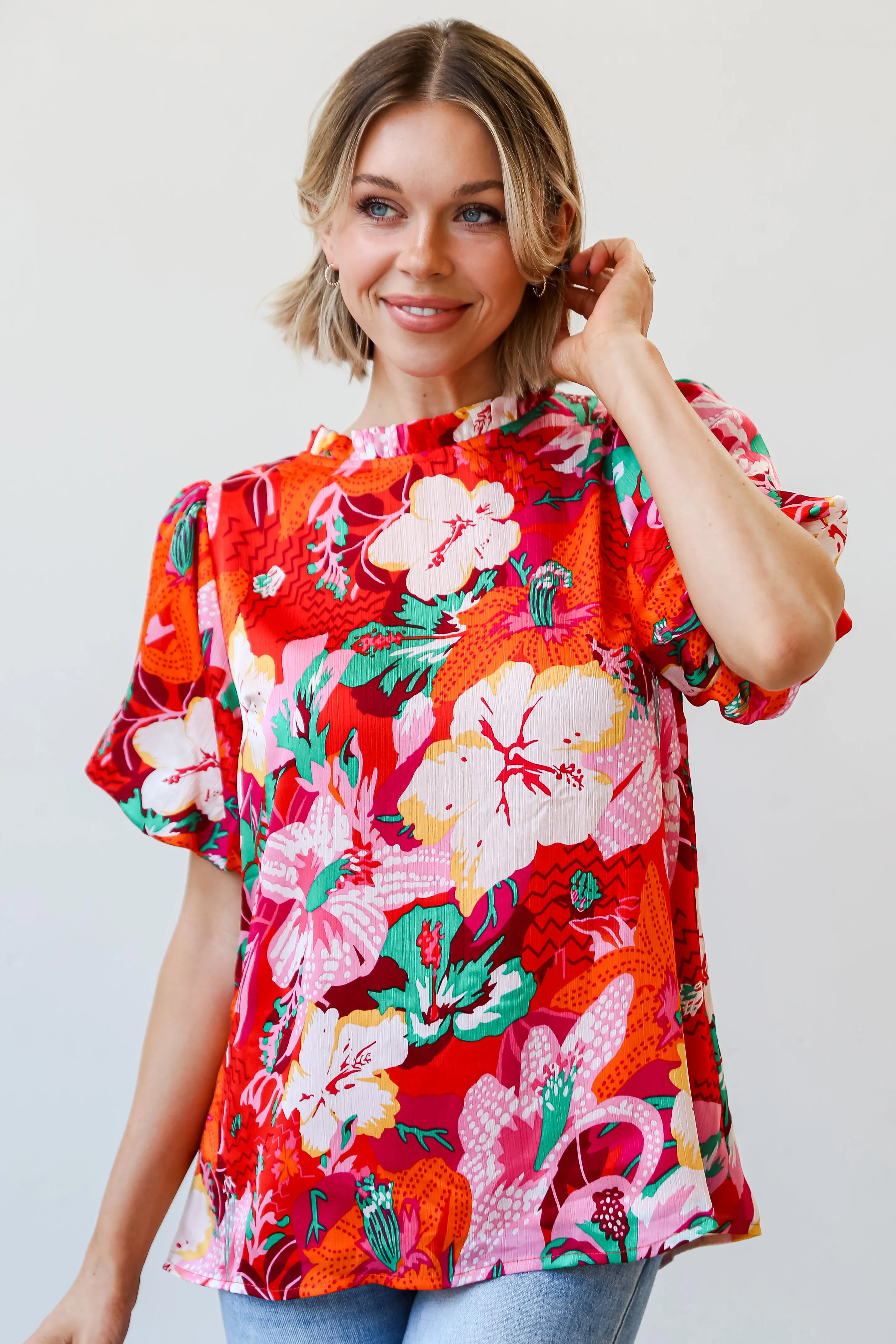 FINAL SALE - Sunny Match Fuchsia Floral Blouse