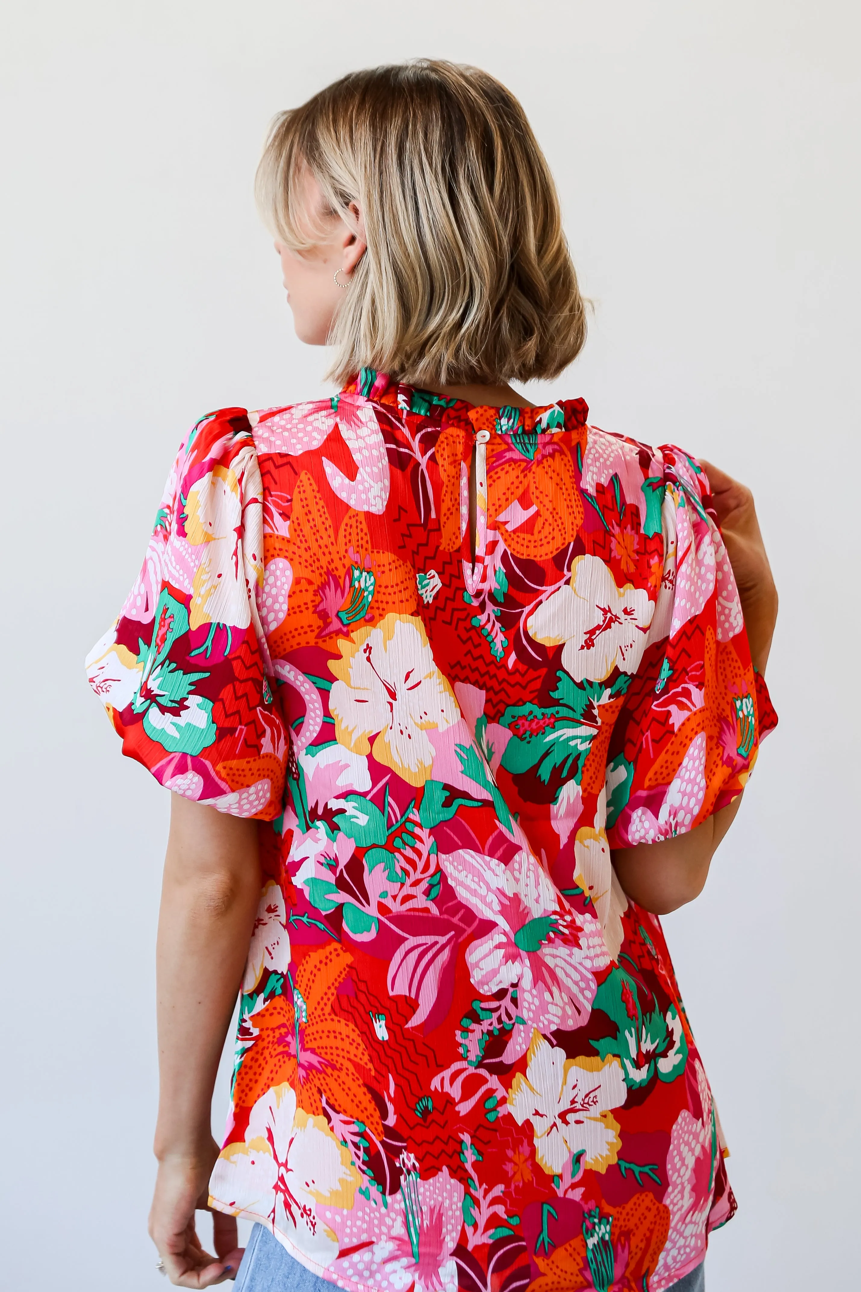 FINAL SALE - Sunny Match Fuchsia Floral Blouse