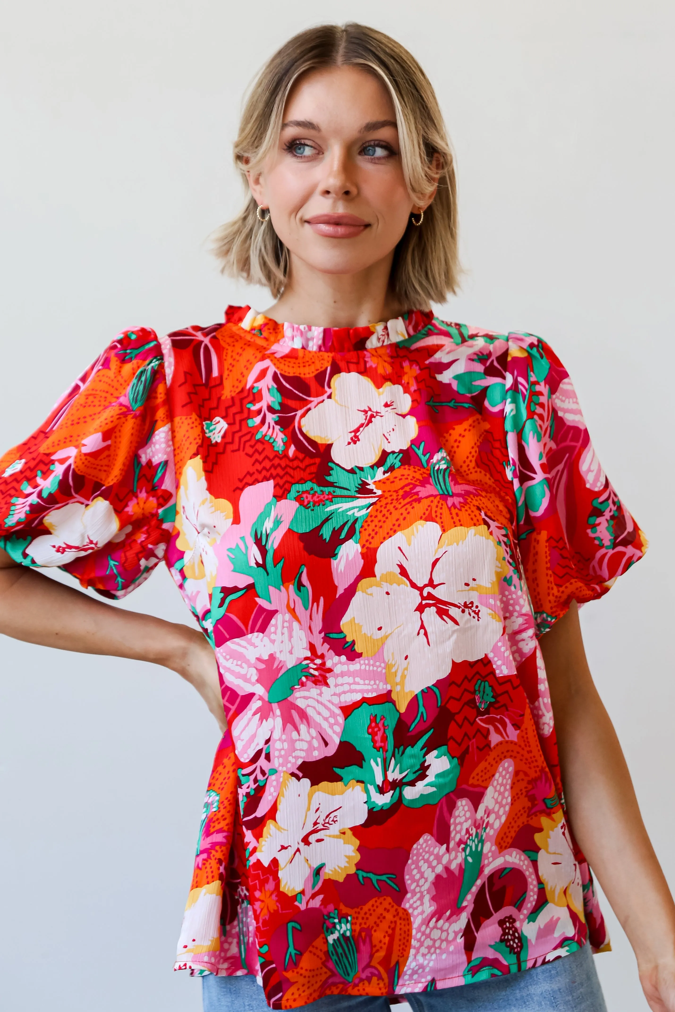 FINAL SALE - Sunny Match Fuchsia Floral Blouse