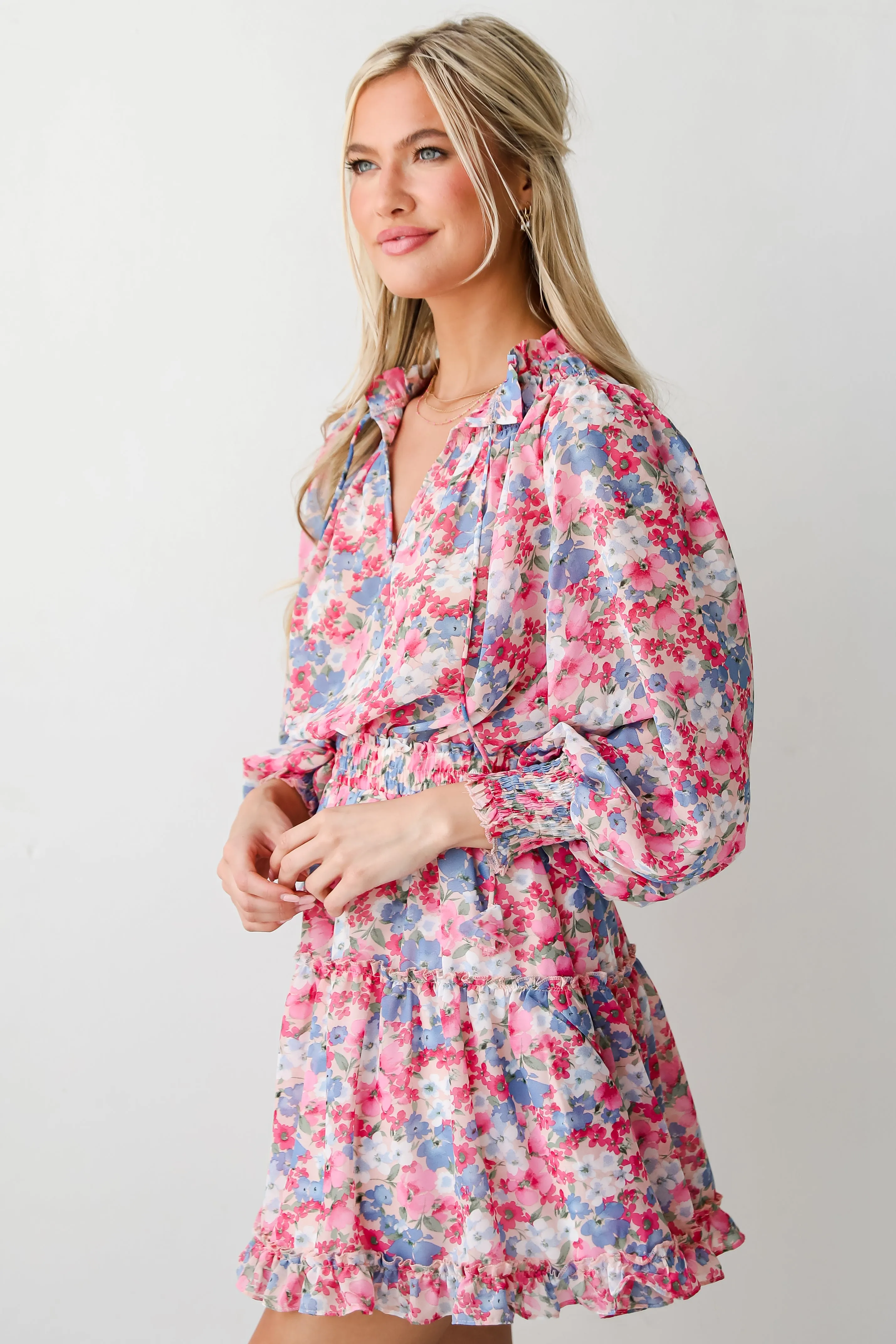 Finest Endeavor Pink Floral Mini Dress