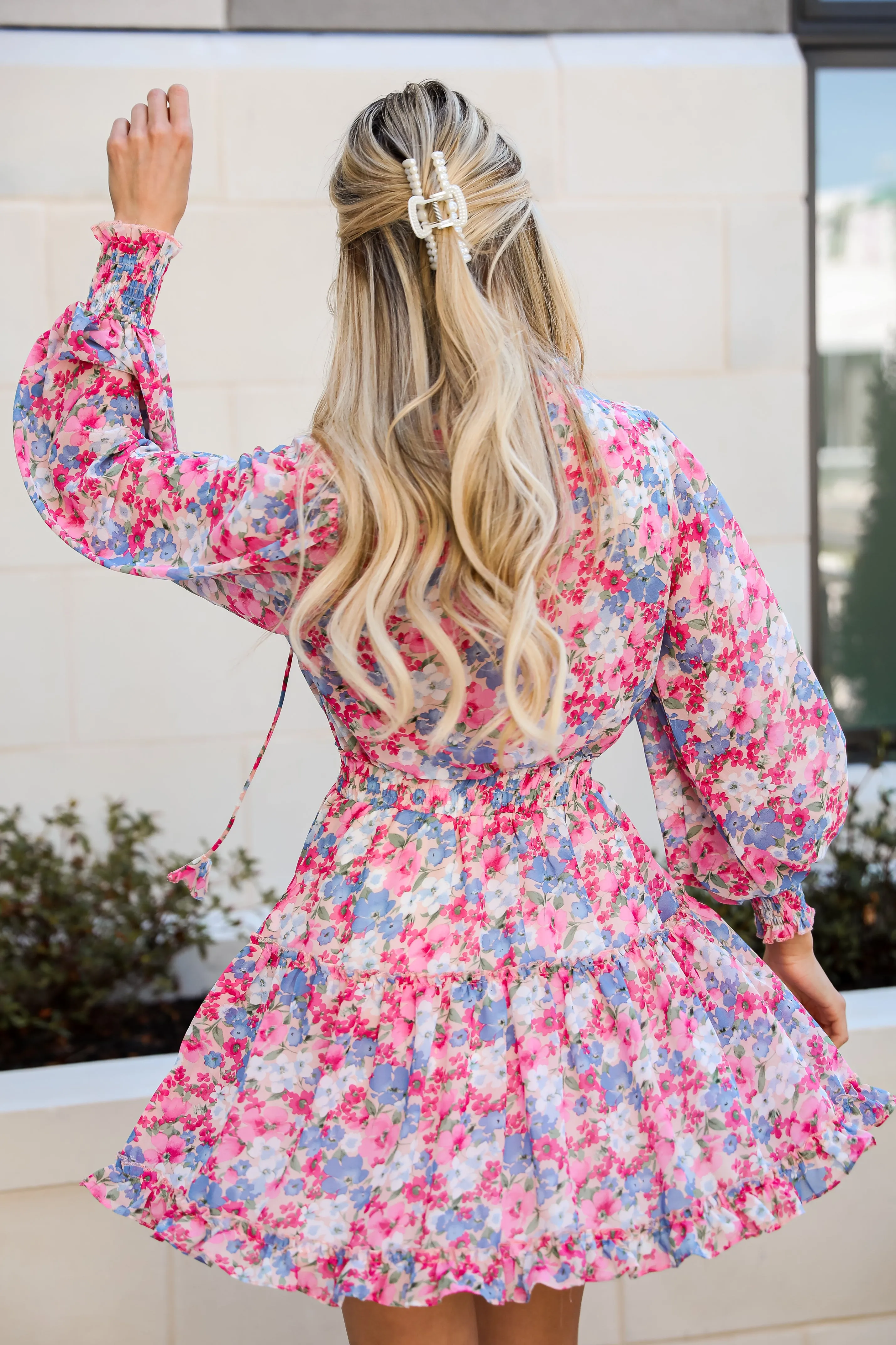 Finest Endeavor Pink Floral Mini Dress