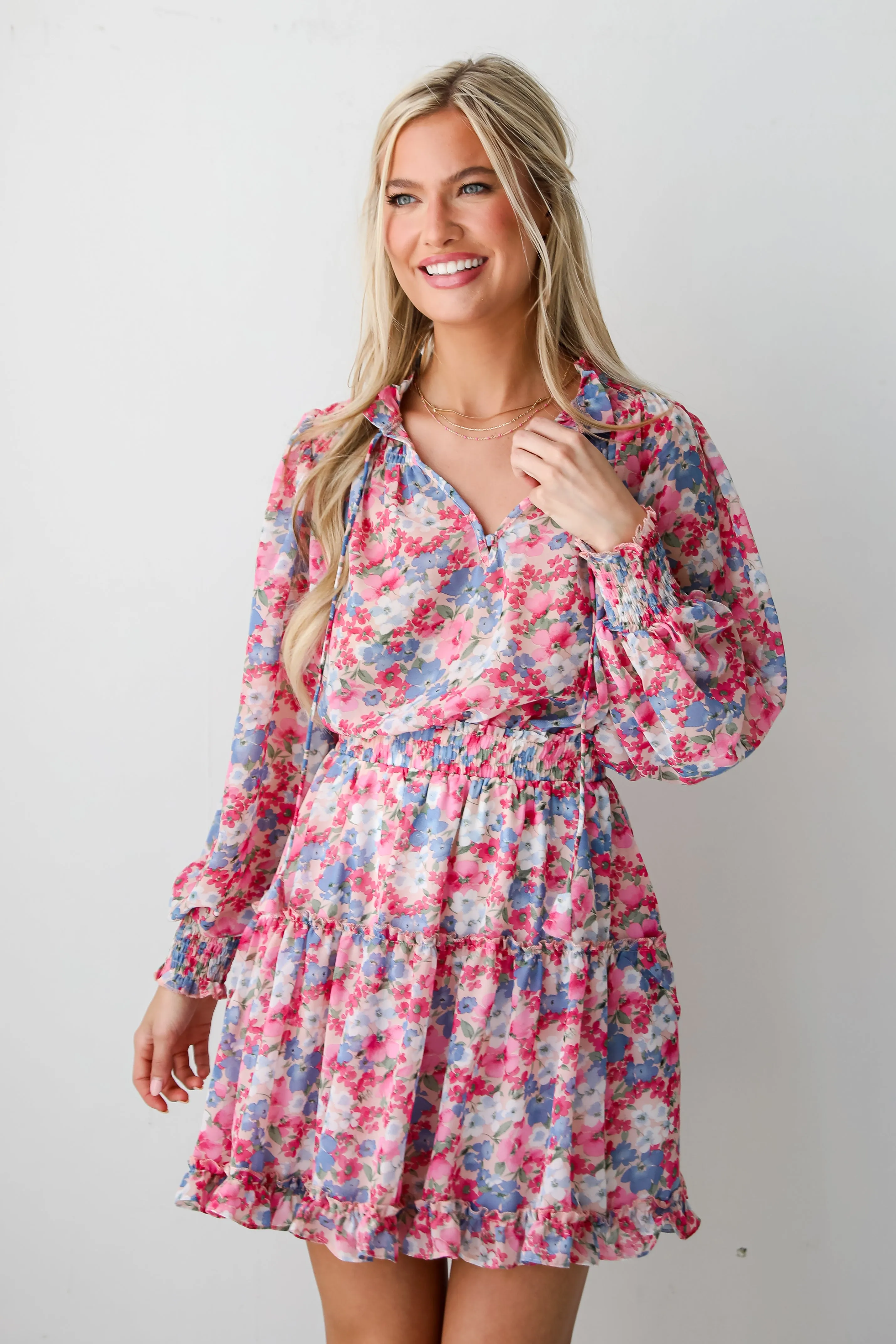 Finest Endeavor Pink Floral Mini Dress