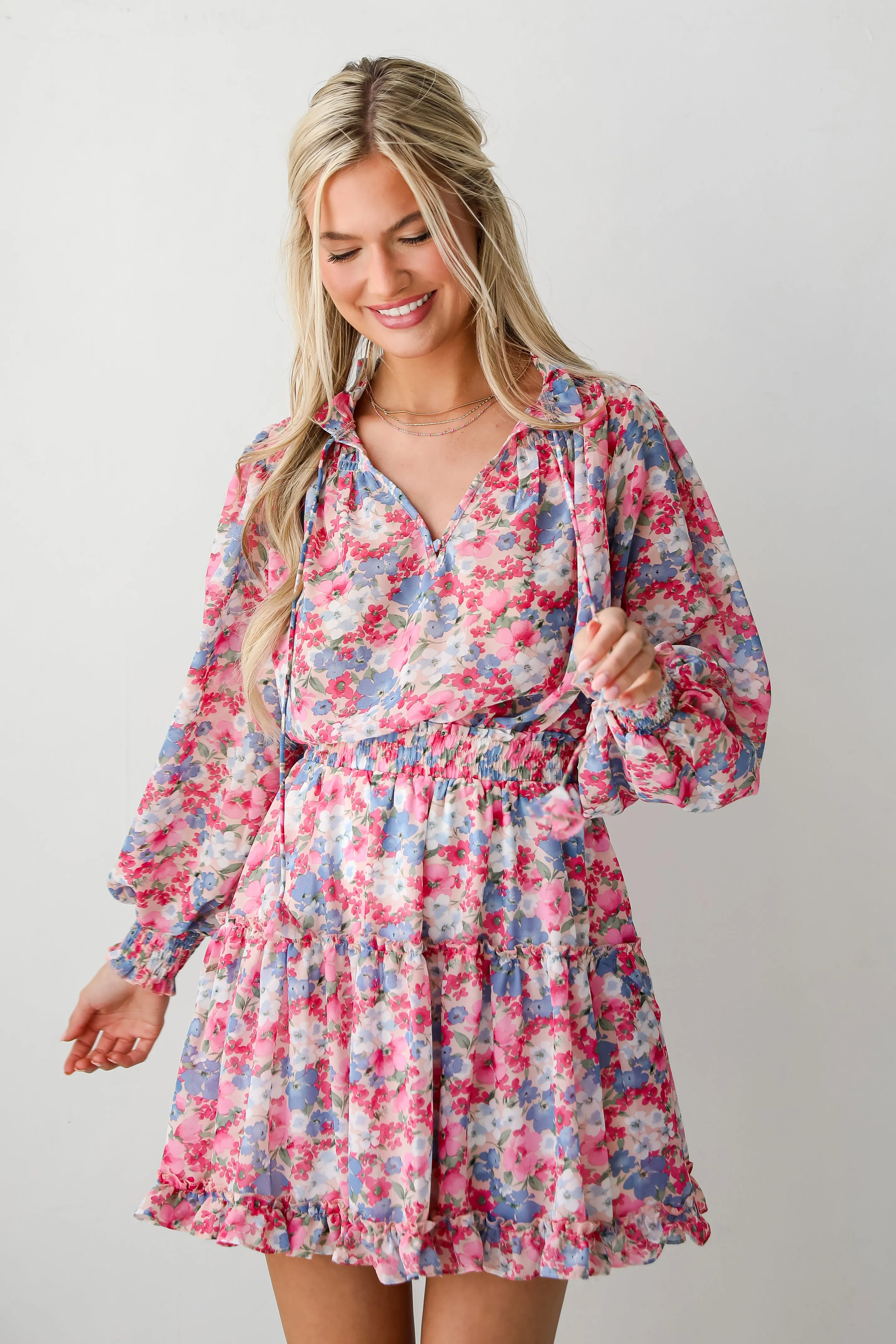 Finest Endeavor Pink Floral Mini Dress