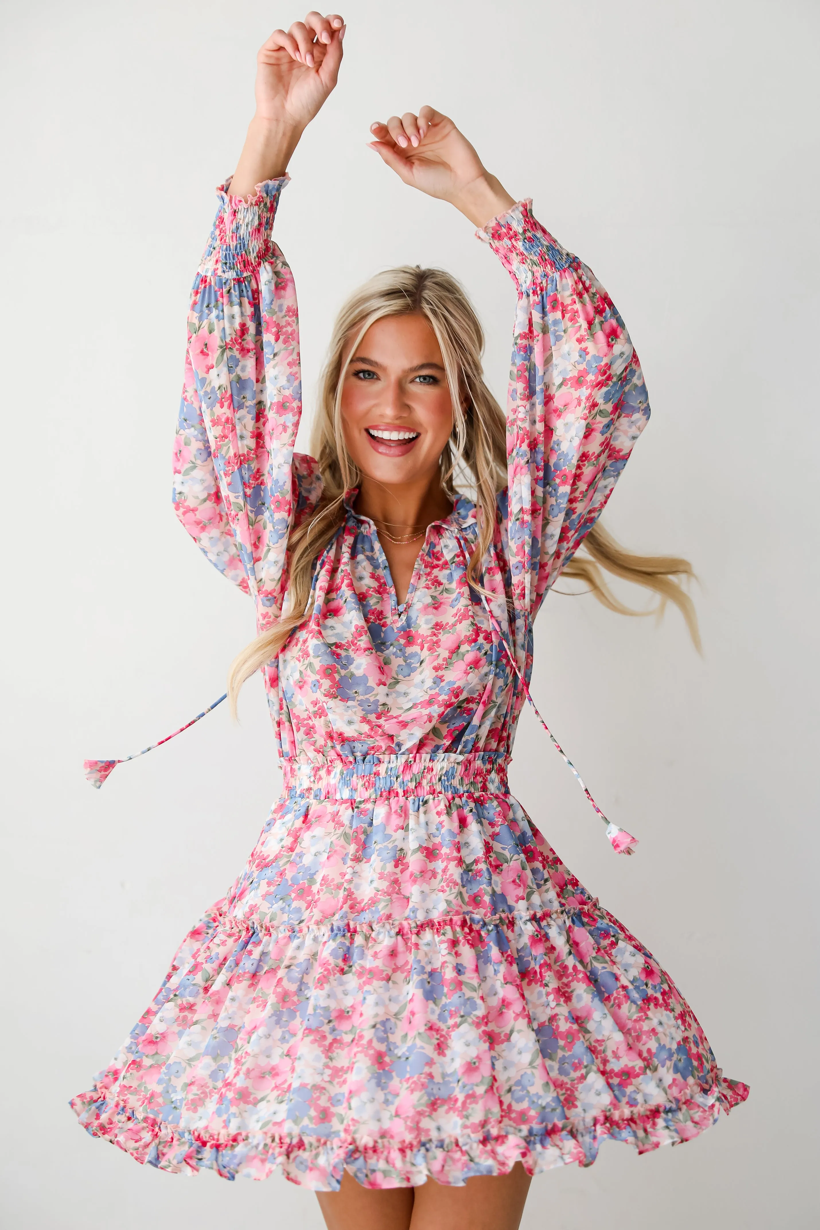 Finest Endeavor Pink Floral Mini Dress