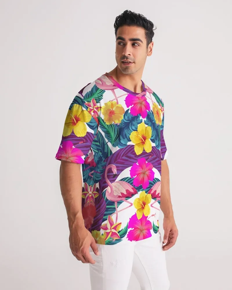 Floral Flamingos Men's Premium Tee