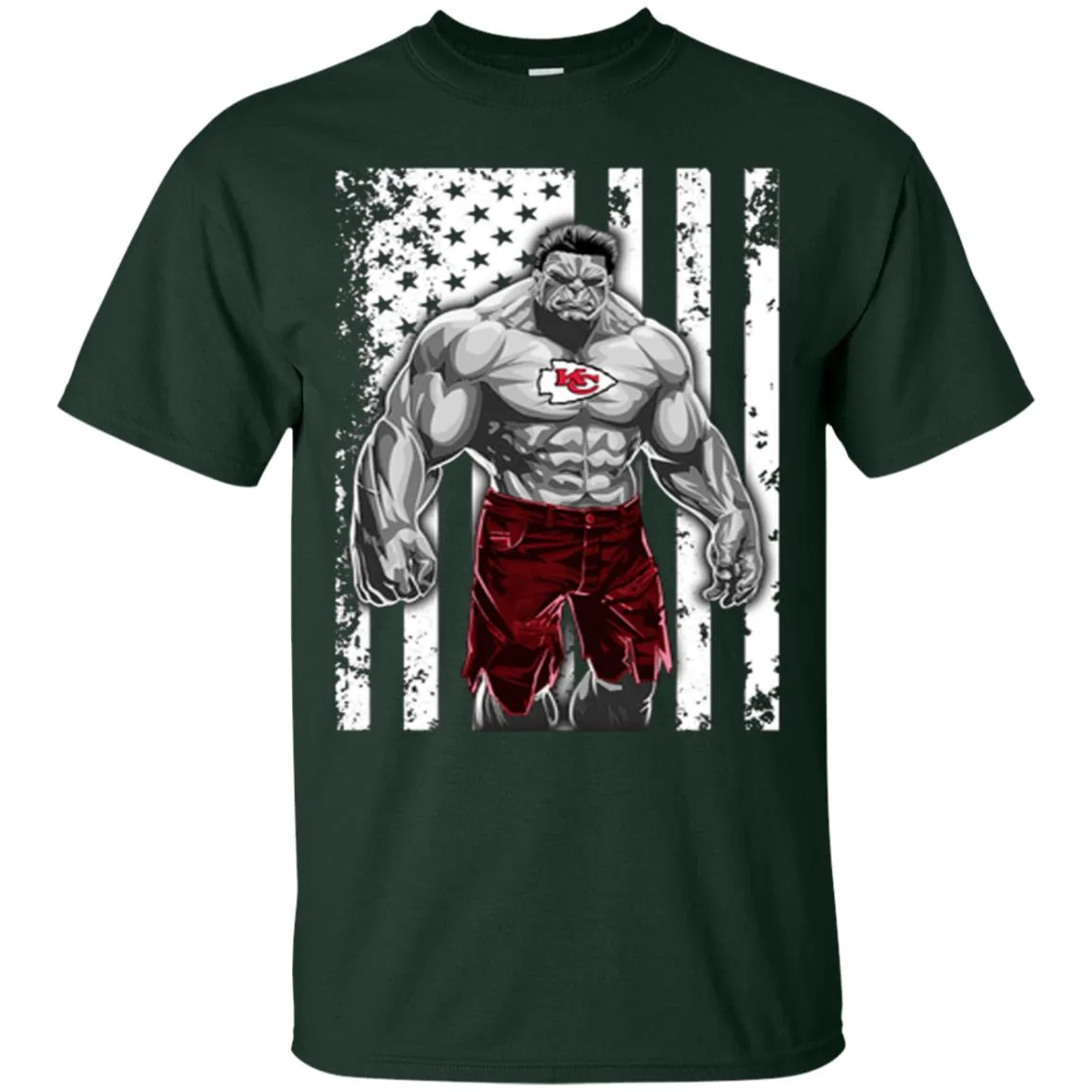 Giants Hulk Kansas City Chiefs T-shirt Men Cotton T-Shirt